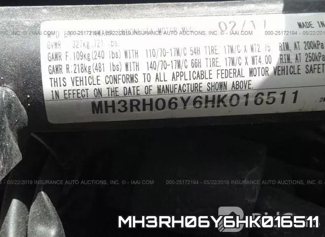MH3RH06Y6HK016511 фото 2