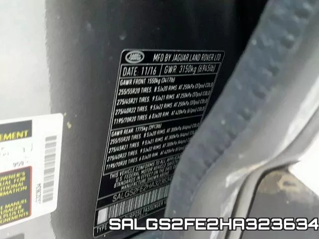 SALGS2FE2HA323634 фото 2