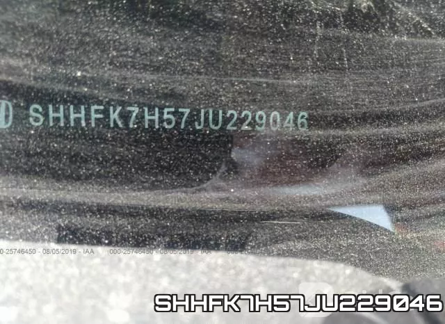 SHHFK7H57JU229046 фото 10