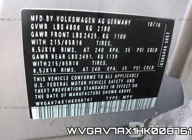 WVGAV7AX1HK008761 фото 10
