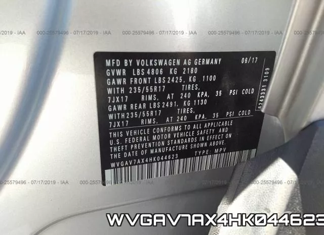 WVGAV7AX4HK044623 фото 10