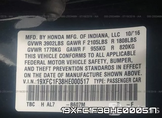 19XFC1F38HE000517 фото 10