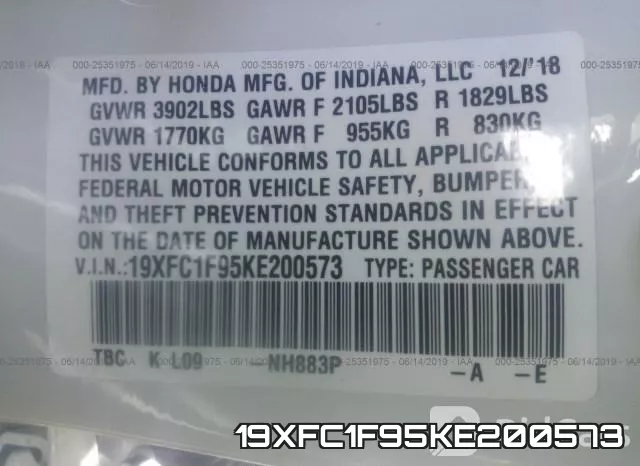 19XFC1F95KE200573 фото 10