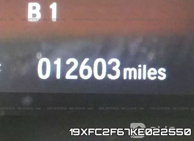 19XFC2F67KE022550 фото 8