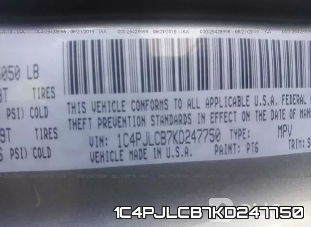 1C4PJLCB7KD247750 фото 10