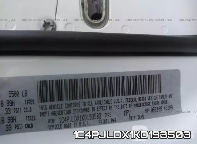 1C4PJLDX1KD193503 фото 10