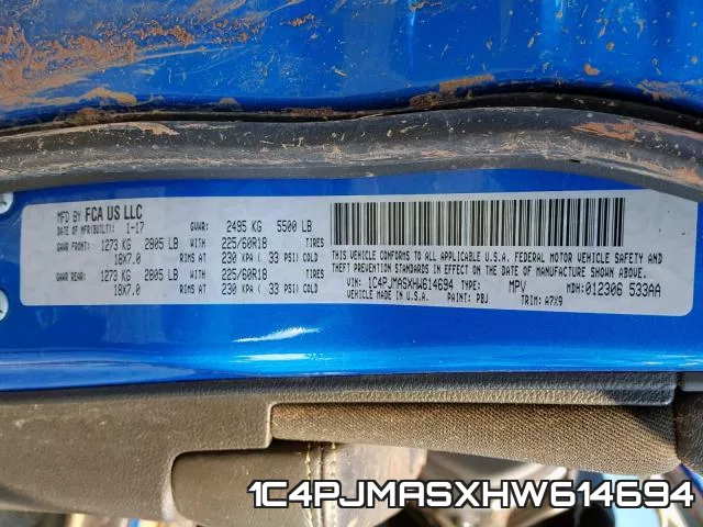 1C4PJMASXHW614694 фото 2