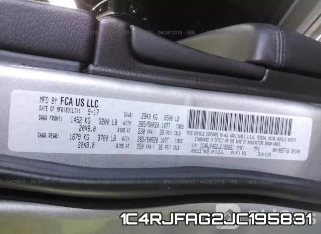 1C4RJFAG2JC195831 фото 9