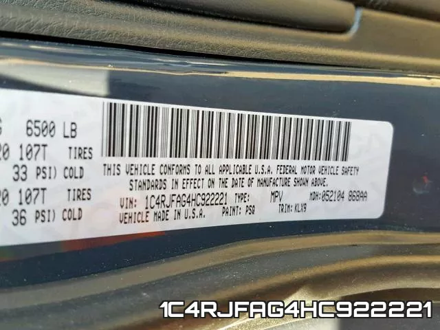 1C4RJFAG4HC922221 фото 2