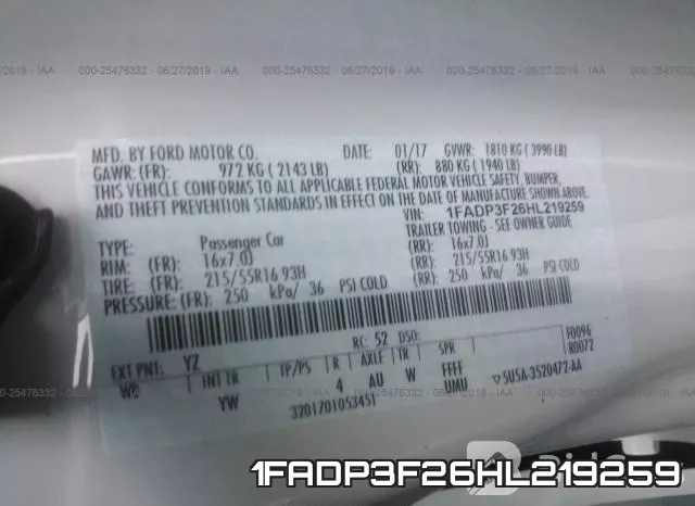 1FADP3F26HL219259 фото 10