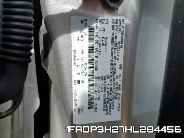 1FADP3H27HL284456 фото 2