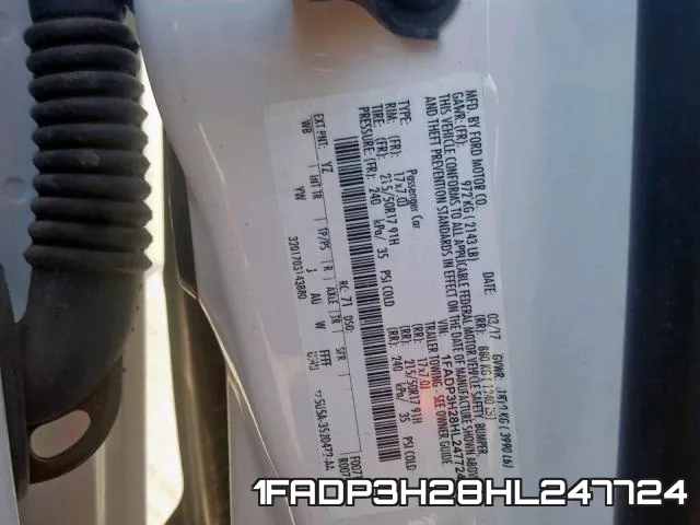 1FADP3H28HL247724 фото 2