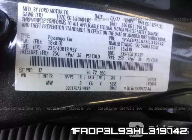 1FADP3L93HL319742 фото 10