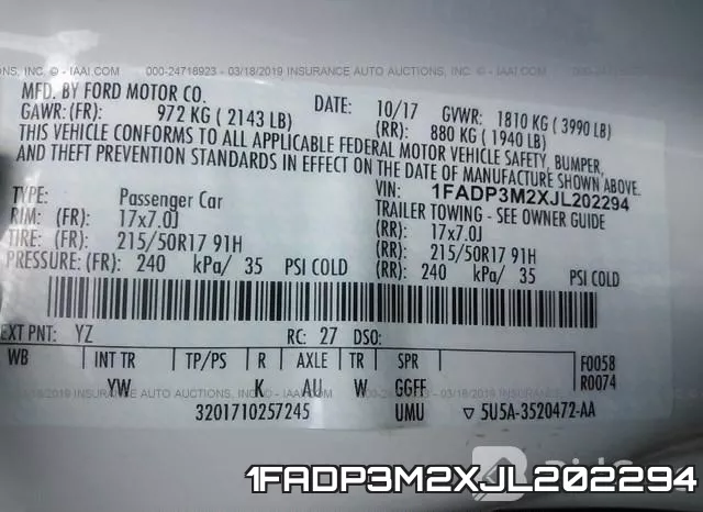 1FADP3M2XJL202294 фото 10