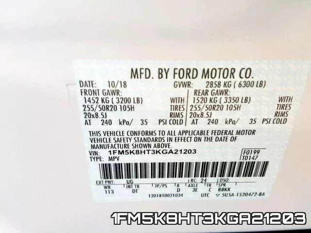 1FM5K8HT3KGA21203 фото 2