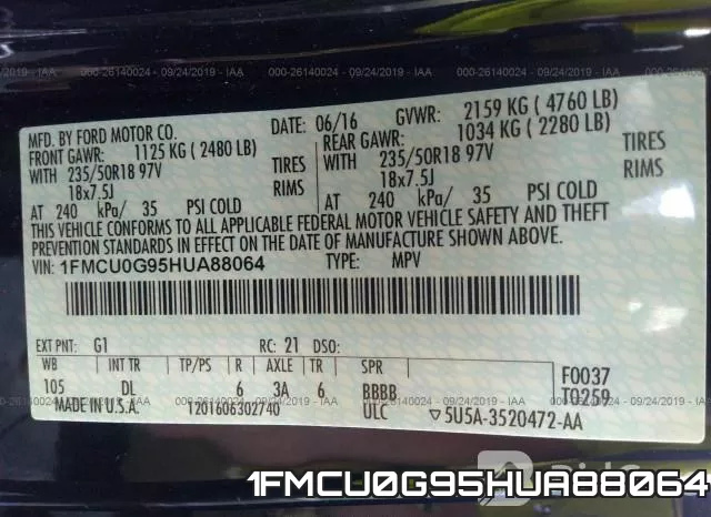 1FMCU0G95HUA88064 фото 10