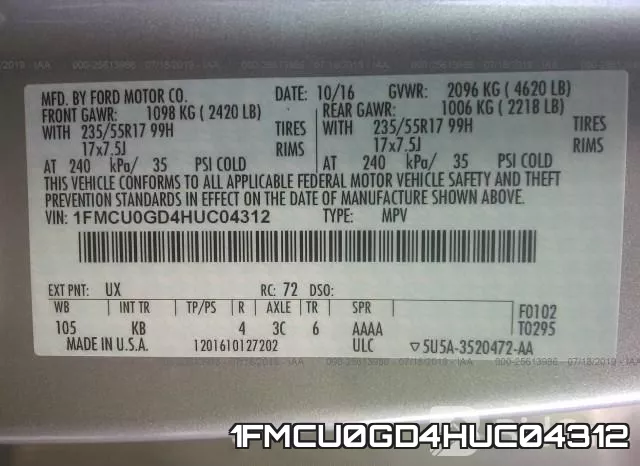 1FMCU0GD4HUC04312 фото 10