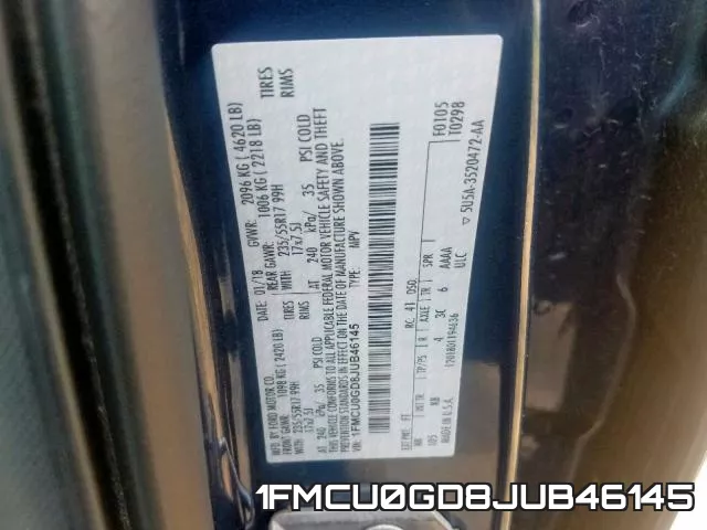 1FMCU0GD8JUB46145 фото 2