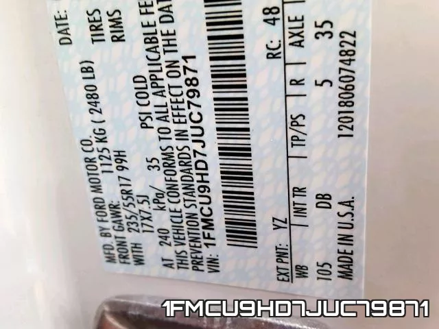 1FMCU9HD7JUC79871 фото 2