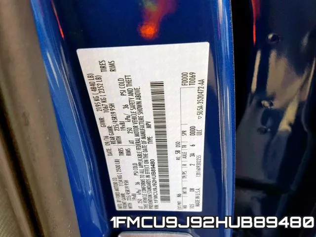 1FMCU9J92HUB89480 фото 2