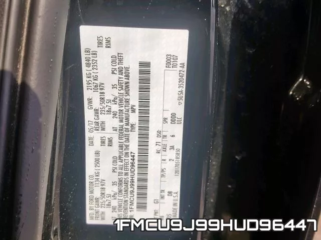 1FMCU9J99HUD96447 фото 2