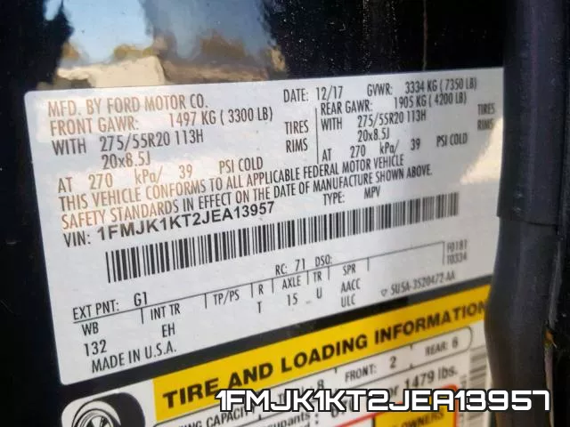 1FMJK1KT2JEA13957 фото 2