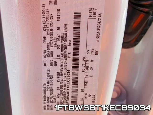 1FT8W3BT1KEC89034 фото 2