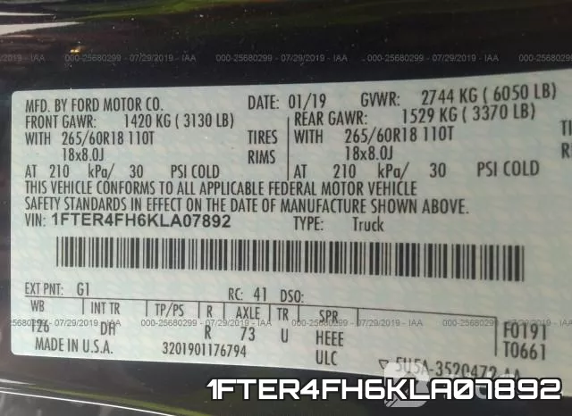 1FTER4FH6KLA07892 фото 10