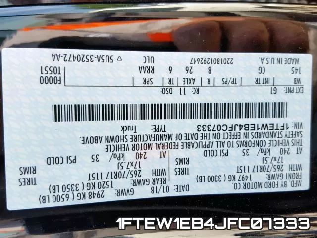 1FTEW1EB4JFC07333 фото 2