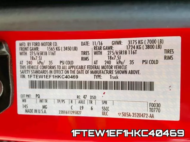 1FTEW1EF1HKC40469 фото 2