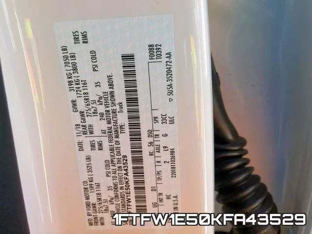 1FTFW1E50KFA43529 фото 2