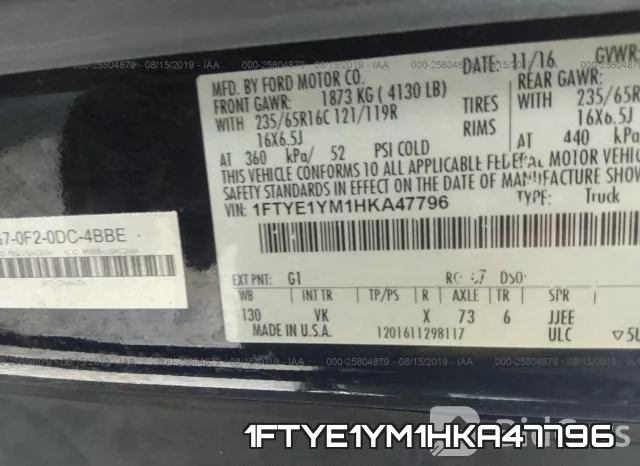 1FTYE1YM1HKA47796 фото 10