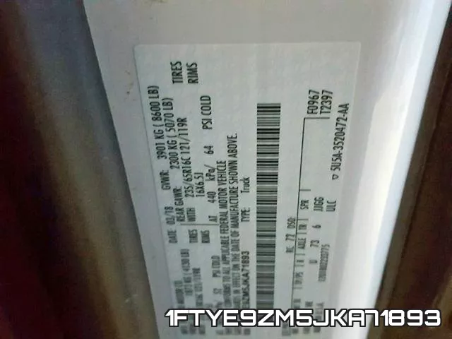 1FTYE9ZM5JKA71893 фото 2