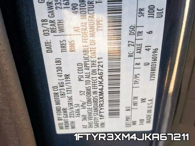 1FTYR3XM4JKA67211 фото 2