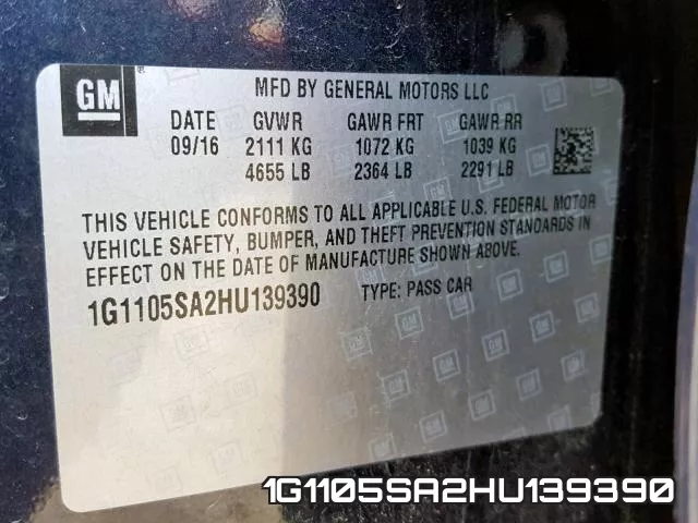 1G1105SA2HU139390 фото 2