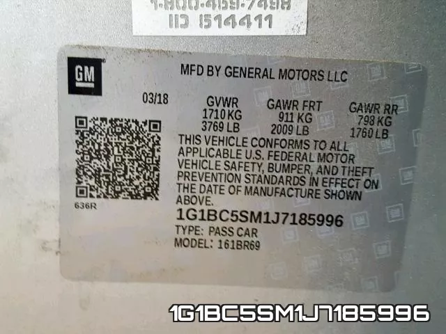 1G1BC5SM1J7185996 фото 2