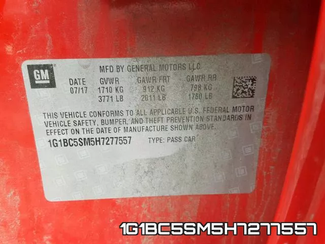 1G1BC5SM5H7277557 фото 2