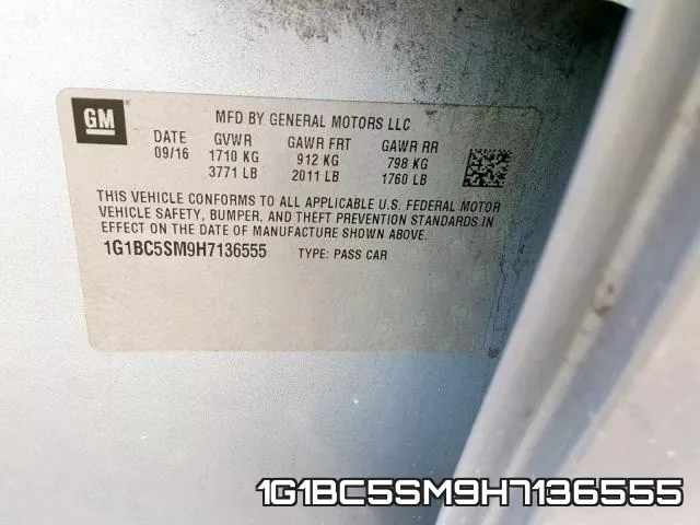 1G1BC5SM9H7136555 фото 2