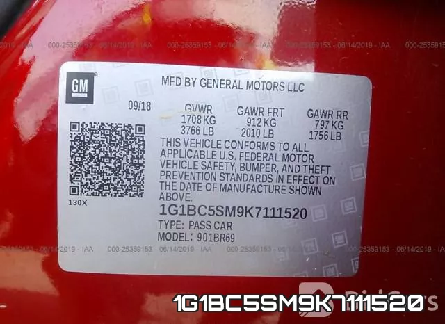 1G1BC5SM9K7111520 фото 10
