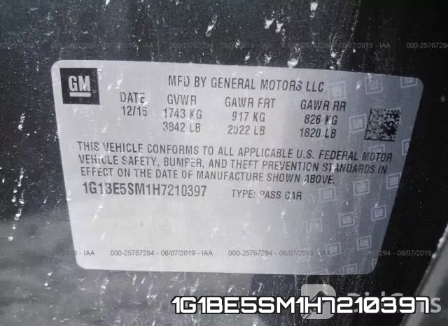1G1BE5SM1H7210397 фото 9