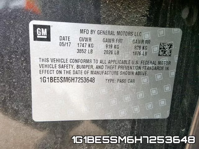 1G1BE5SM6H7253648 фото 2