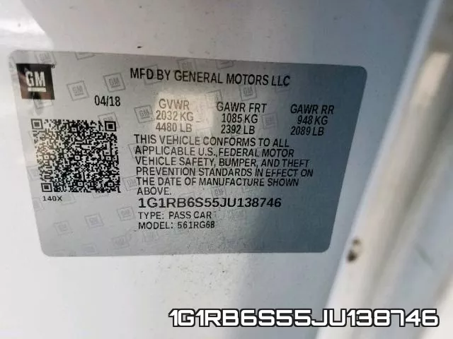 1G1RB6S55JU138746 фото 2