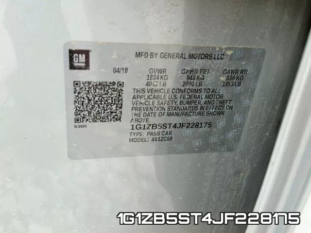 1G1ZB5ST4JF228175 фото 2