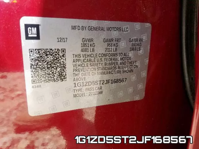 1G1ZD5ST2JF168567 фото 2