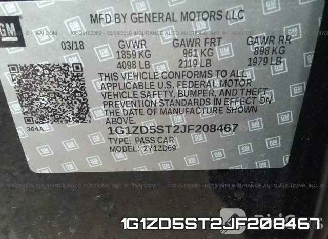 1G1ZD5ST2JF208467 фото 10