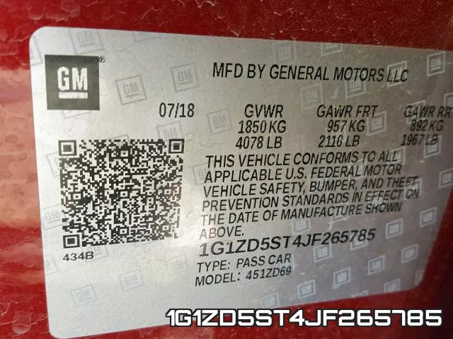 1G1ZD5ST4JF265785 фото 2