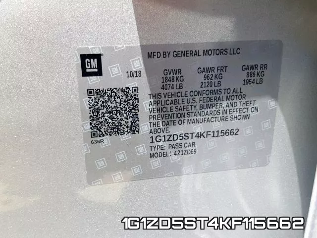 1G1ZD5ST4KF115662 фото 2