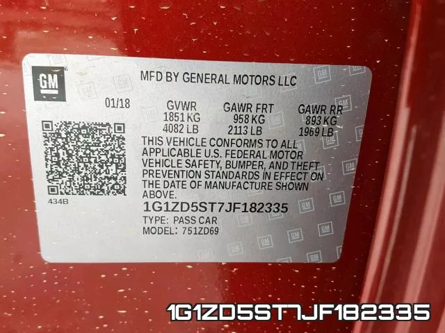 1G1ZD5ST7JF182335 фото 2