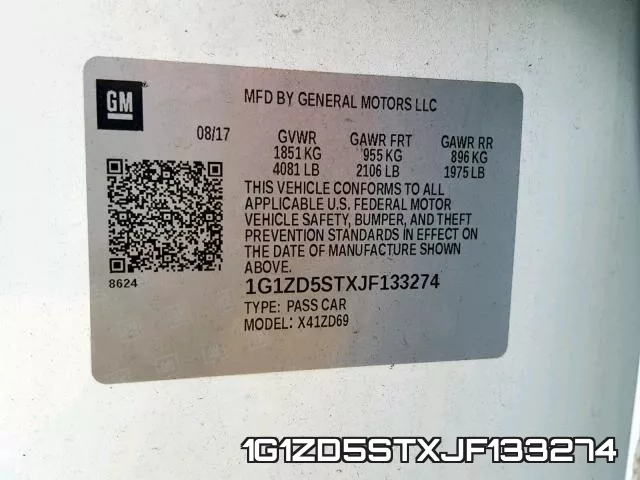 1G1ZD5STXJF133274 фото 2