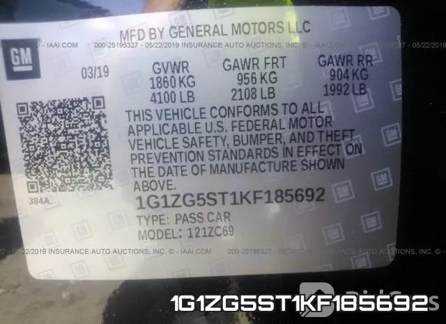 1G1ZG5ST1KF185692 фото 10